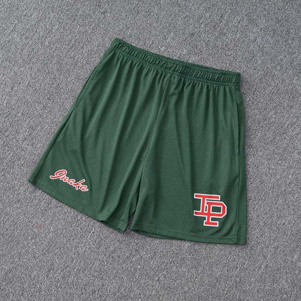 Inaka Power IP Logp Print Casual Sports Shorts in Green